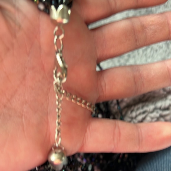 Black multi strand bead necklace - Picture 2 of 3